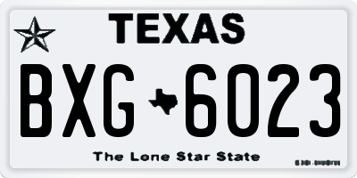 TX license plate BXG6023