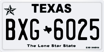 TX license plate BXG6025