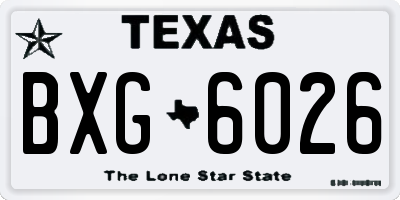 TX license plate BXG6026
