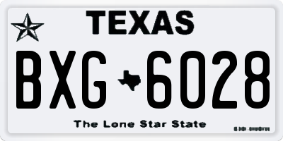 TX license plate BXG6028