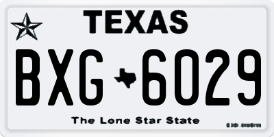 TX license plate BXG6029
