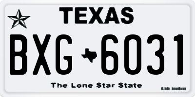 TX license plate BXG6031
