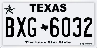 TX license plate BXG6032