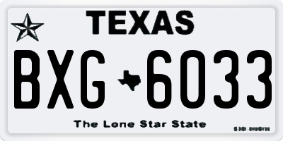 TX license plate BXG6033