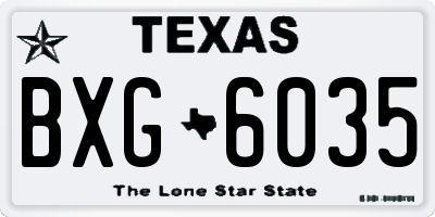 TX license plate BXG6035