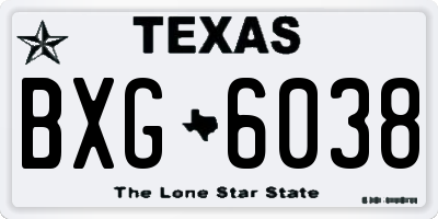 TX license plate BXG6038