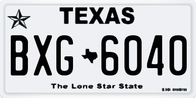TX license plate BXG6040