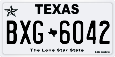 TX license plate BXG6042