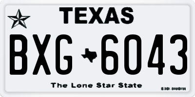 TX license plate BXG6043