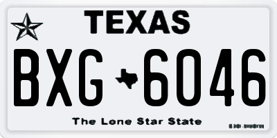 TX license plate BXG6046