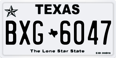 TX license plate BXG6047