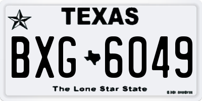 TX license plate BXG6049