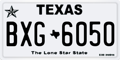 TX license plate BXG6050