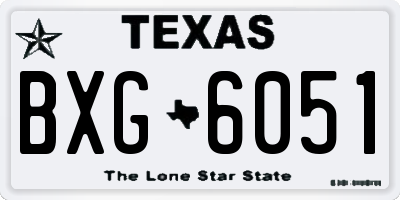 TX license plate BXG6051