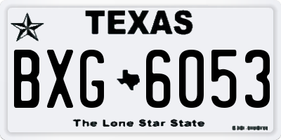TX license plate BXG6053