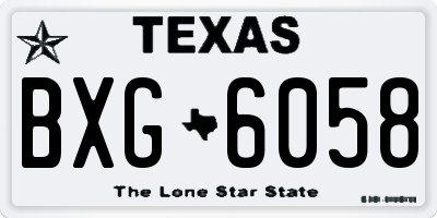 TX license plate BXG6058