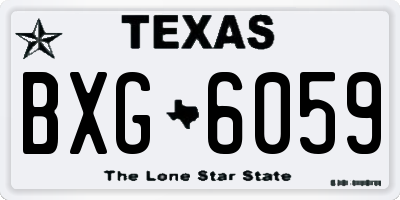 TX license plate BXG6059