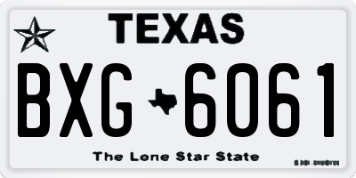 TX license plate BXG6061