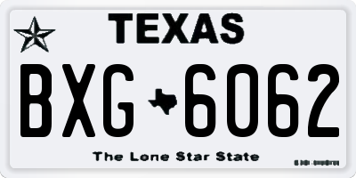 TX license plate BXG6062