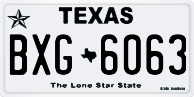 TX license plate BXG6063