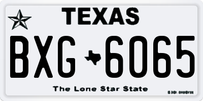 TX license plate BXG6065