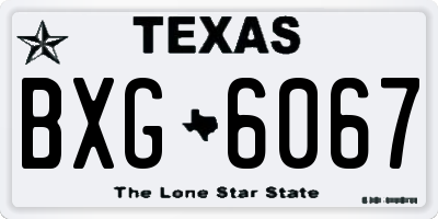 TX license plate BXG6067