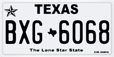 TX license plate BXG6068