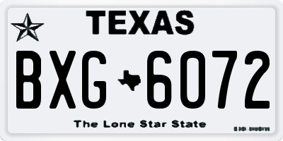 TX license plate BXG6072