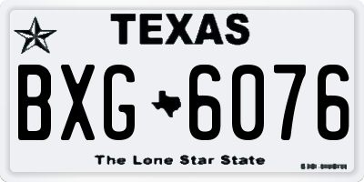 TX license plate BXG6076
