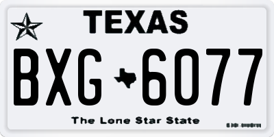 TX license plate BXG6077