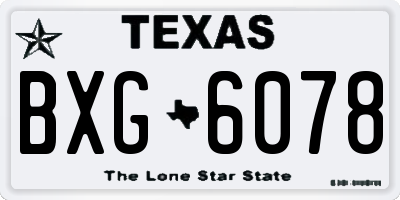 TX license plate BXG6078