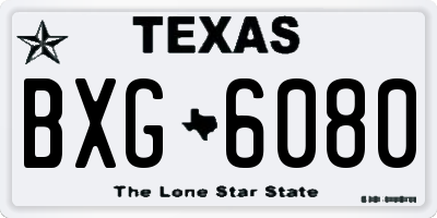 TX license plate BXG6080