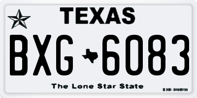 TX license plate BXG6083