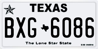 TX license plate BXG6086