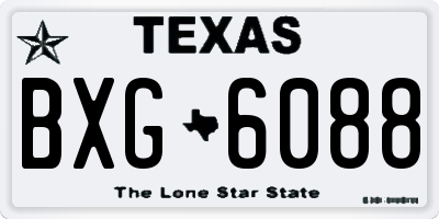 TX license plate BXG6088
