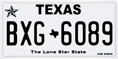TX license plate BXG6089