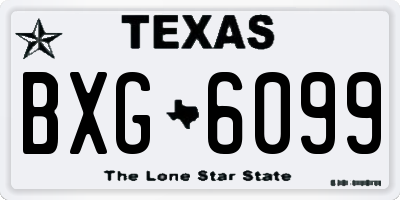 TX license plate BXG6099