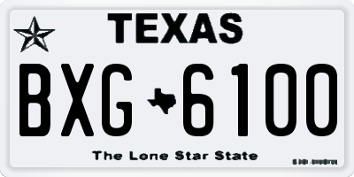 TX license plate BXG6100