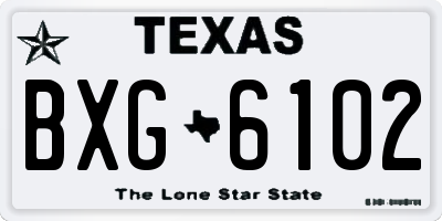 TX license plate BXG6102