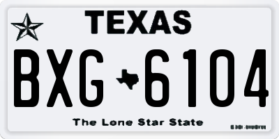 TX license plate BXG6104