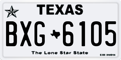 TX license plate BXG6105