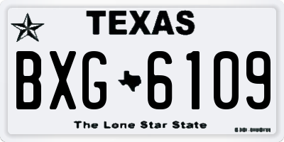 TX license plate BXG6109