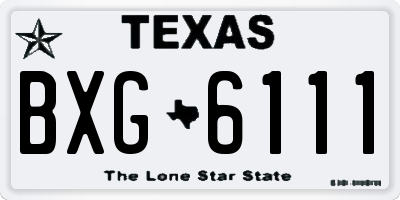 TX license plate BXG6111