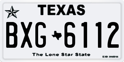 TX license plate BXG6112