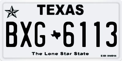 TX license plate BXG6113