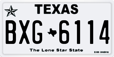 TX license plate BXG6114