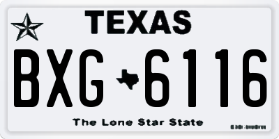 TX license plate BXG6116