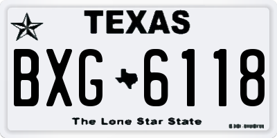 TX license plate BXG6118