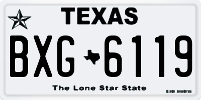 TX license plate BXG6119