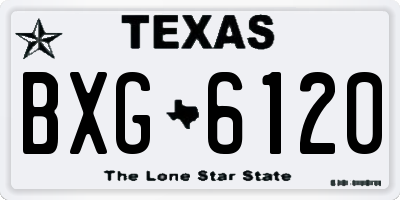 TX license plate BXG6120